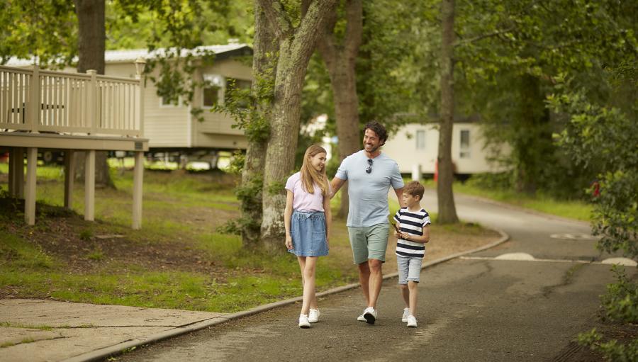 walking around the park on holiday