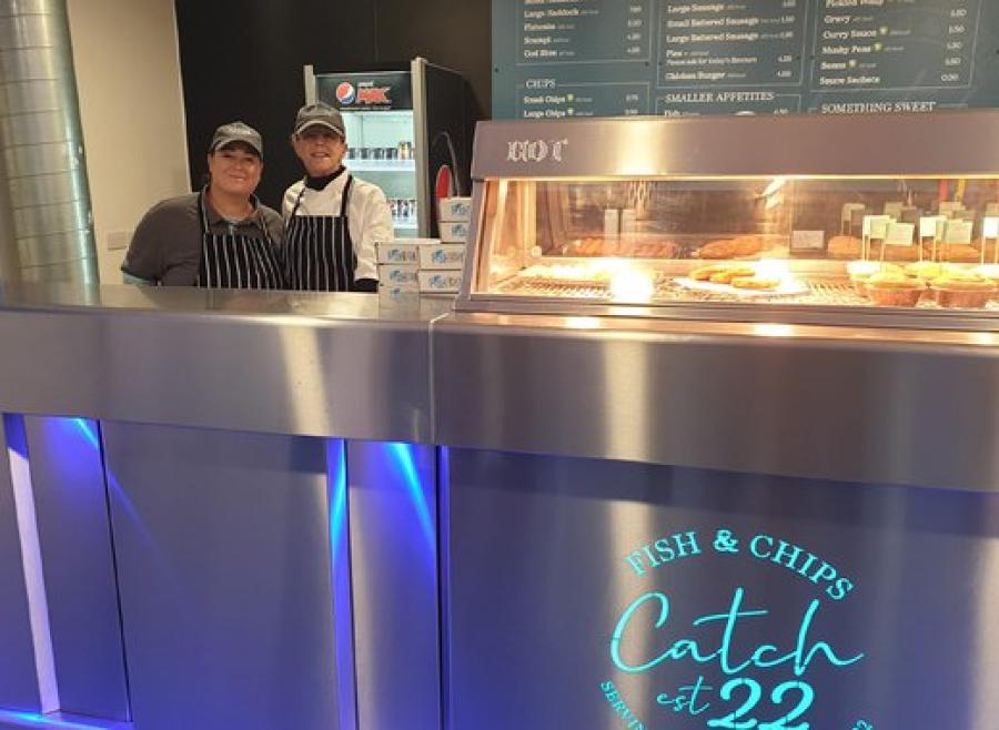 fish and chip shop at Golden Sands Holiday Park