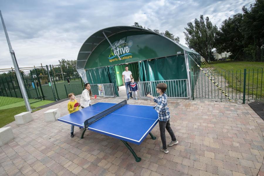 outdoor table tannis and sports dome at Ty Mawr Holiday Park