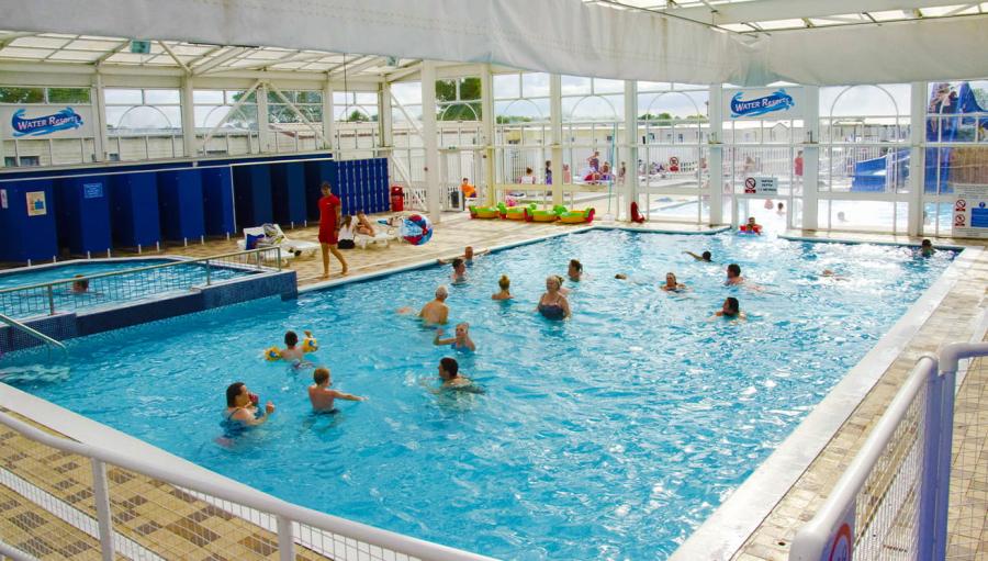 the indoor swimming pool at California Cliffs Holiday Park