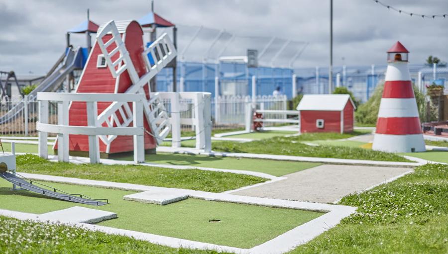 the crazy golf course at California Cliffs Holiday Park