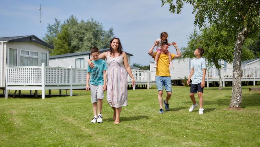 walking around the static caravans at Manor Park Holiday Park in Hunstanton