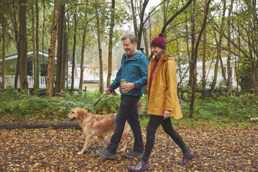 enjoying a walk around the park at Wild Duck Holiday Park