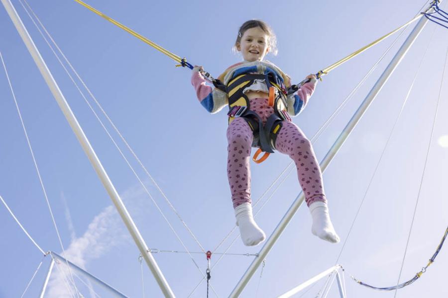 bungee trampolines at Camber Sands Holiday Park