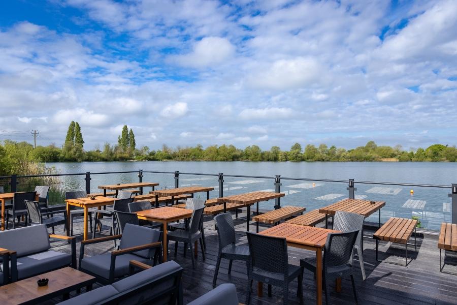 restaurant overlooking the lakes at Chichester Lakeside Holiday Park