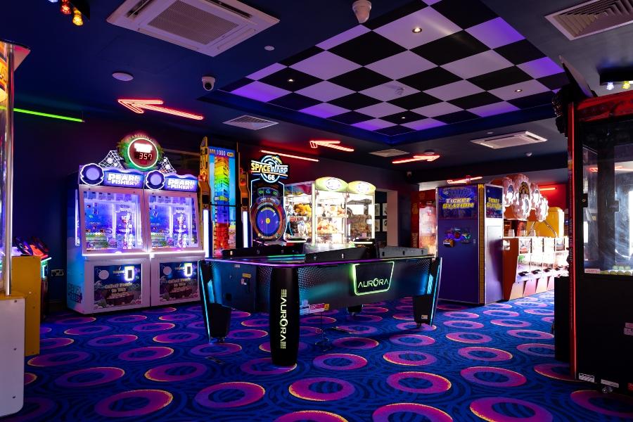 the amusement arcade at Chichester Lakeside Holiday Park