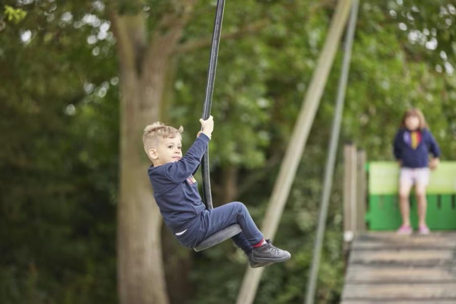 on the zip wires at Church Farm Holiday Park