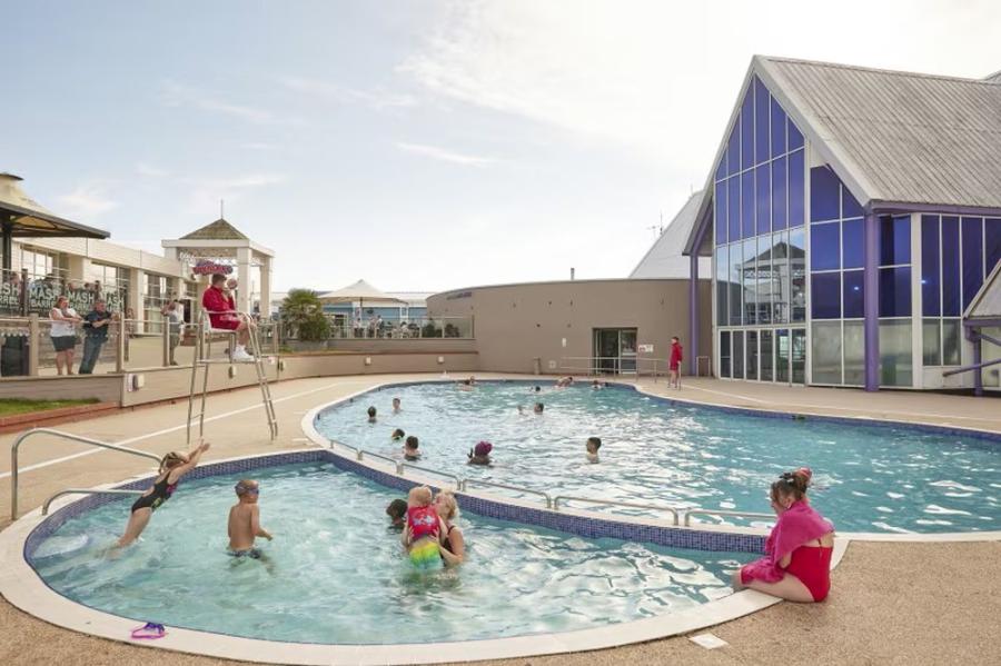 outdoor swimming pool at Combe Haven, Sussex Holiday Park