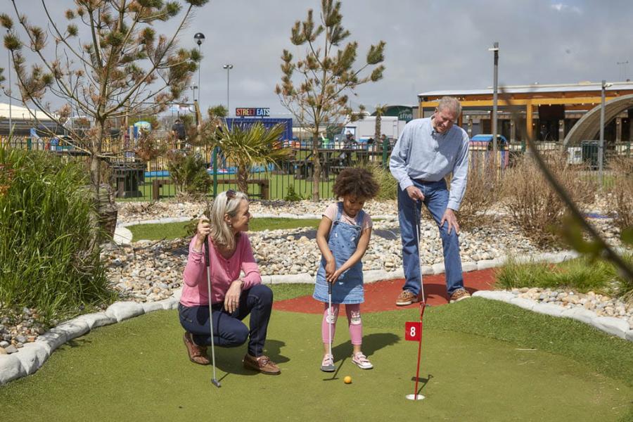 crazy golf on holiday at Camber Sands Holiday Park