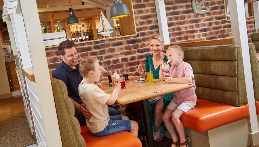 eating in the restaurant at Kessingland Beach Holiday Park
