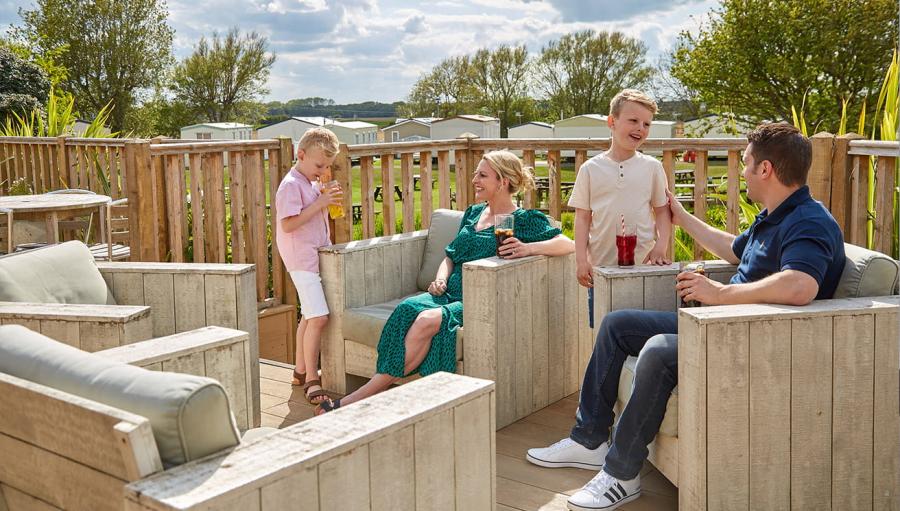 eating outside by the bar at Kessingland Beach Holiday Park