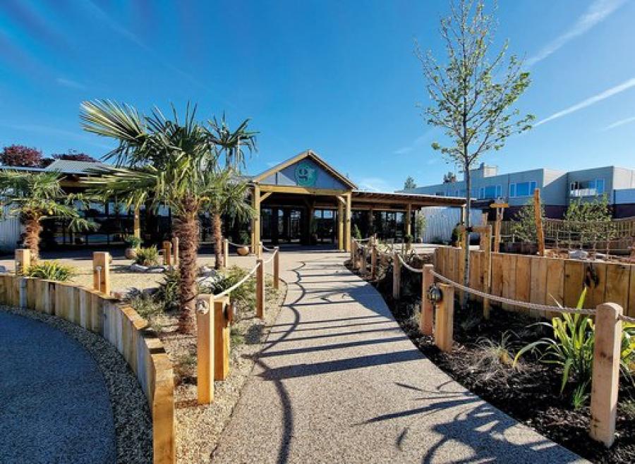 the enterance to the venue at Mill Rythe Coastal Village
