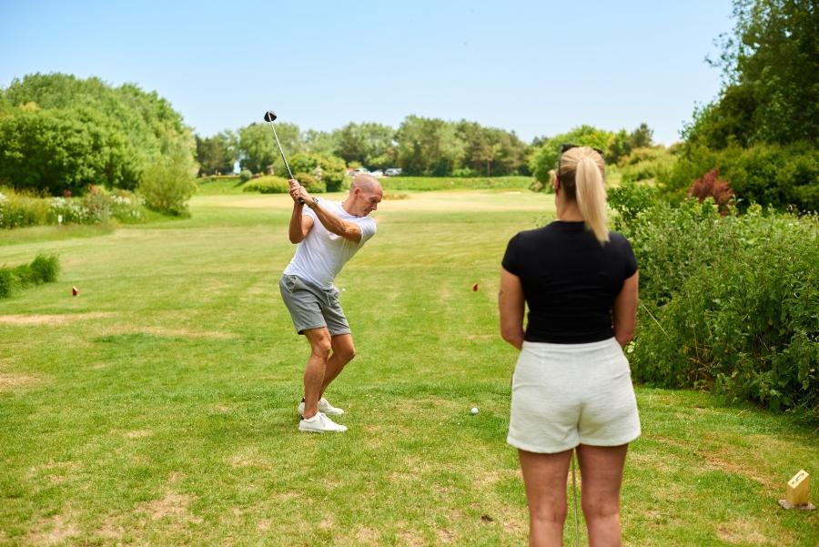 playing golf at Pevensey Bay Sussex Holiday Park