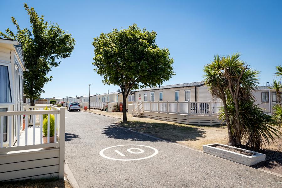 caravans on site at Suffolk Sands Holiday Park