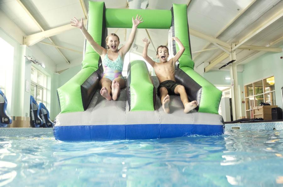 wiped out in the indoor swimming pool at Southview Holiday Park