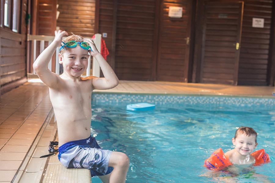 having fun in the pool on holiday in the yorkshire dales