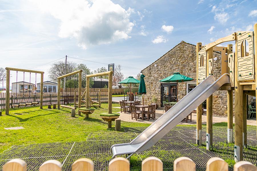 the kids adventure playground at Bowland fell Holiday Park