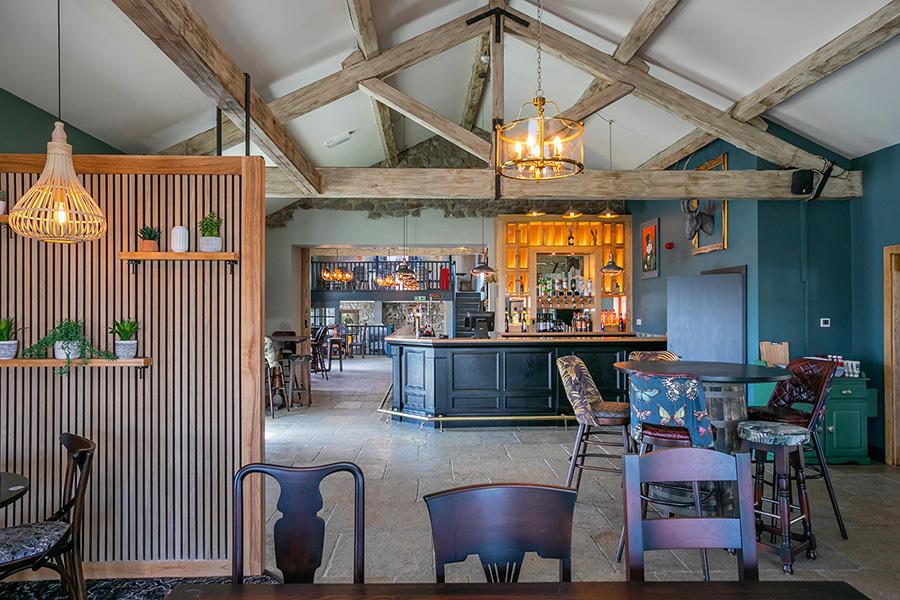 the bar in the pub at Bowland fell Holiday Park