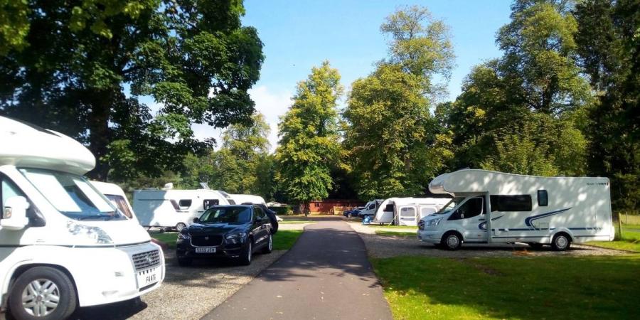 motorhome area at Callander Woods Holiday Park