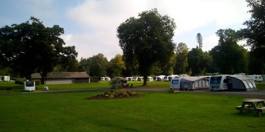touring caravan park area at Callander Woods Holiday Park