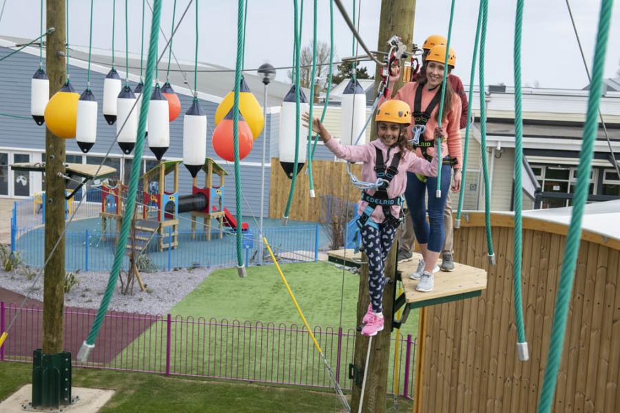Cayton bay high ropes course on holiday park near Scarborough
