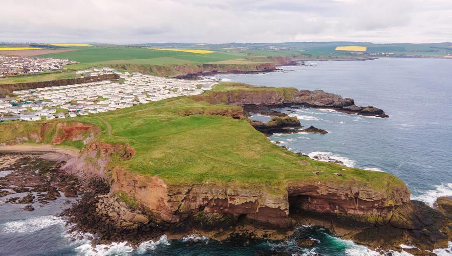 looking down over Eyemouth Holiday Park