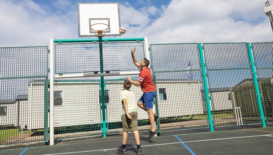 the multi sports court at Eyemouth Holiday Park