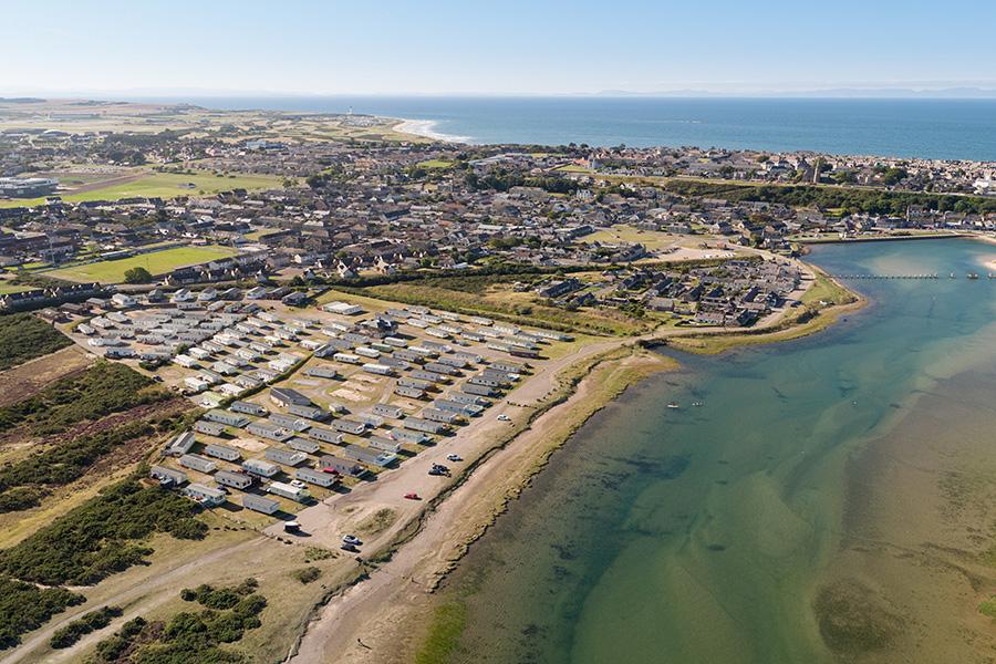 view from above of Lossiemouth Holiday Park