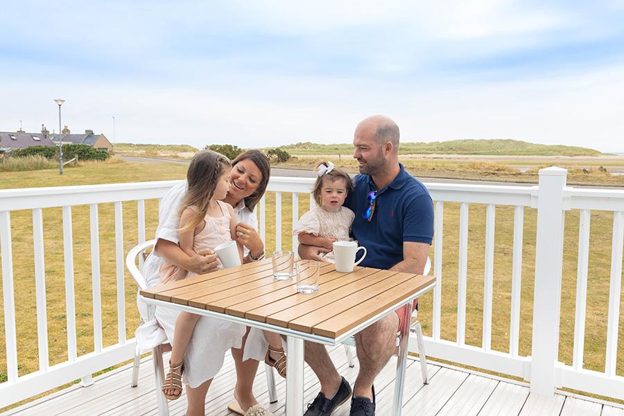enjoying luxury caravan holidays in Scotland at Lossiemouth Holiday Park
