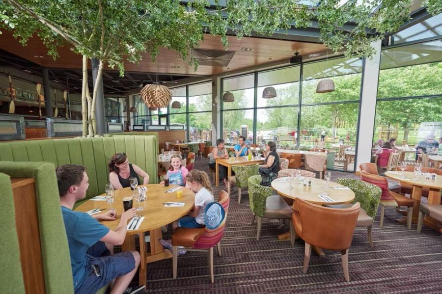 eating in the restaurant at Primrose Valley Holiday Park
