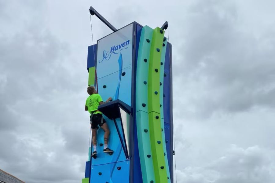 the climbing wall at Seton Sands Holiday Park