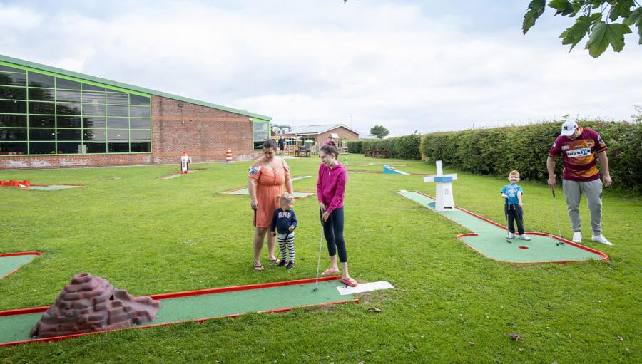 the crazy golf course at Skipsea Sands Holiday Park
