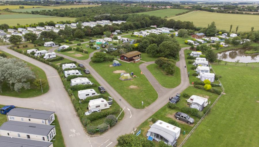 looking over the touring caravan park in yorkshire at Skipsea Sands Holiday Park