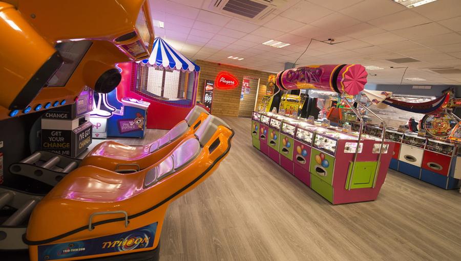 The amusement arcade at Southerness Holiday Park