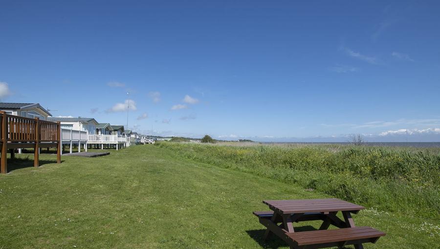 luxury caravans overlooking the sea in Scotland
