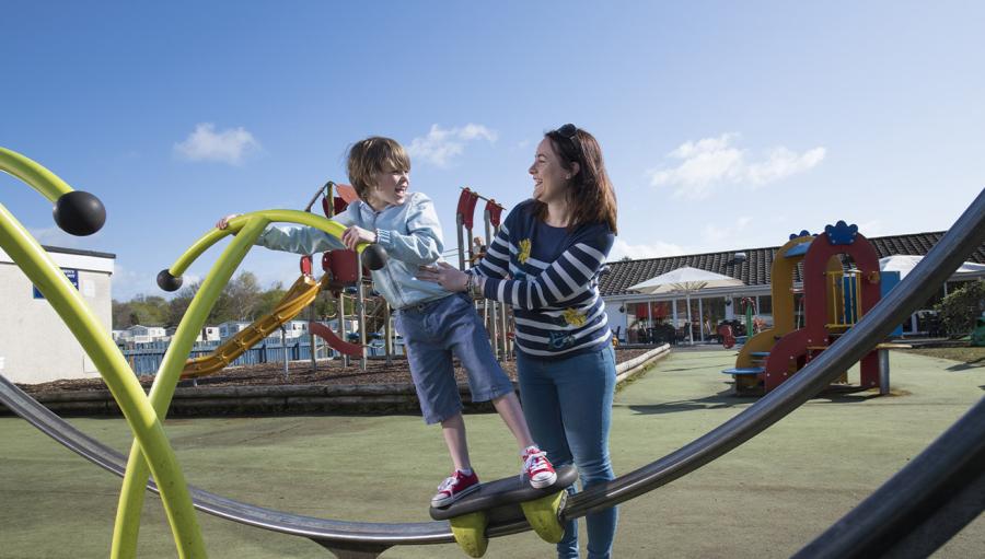 on the adventure playground on holiday in Scotland