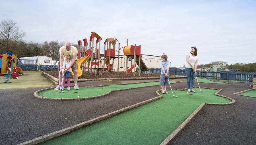 crazy golf course at Sundrum Castle Holiday Park