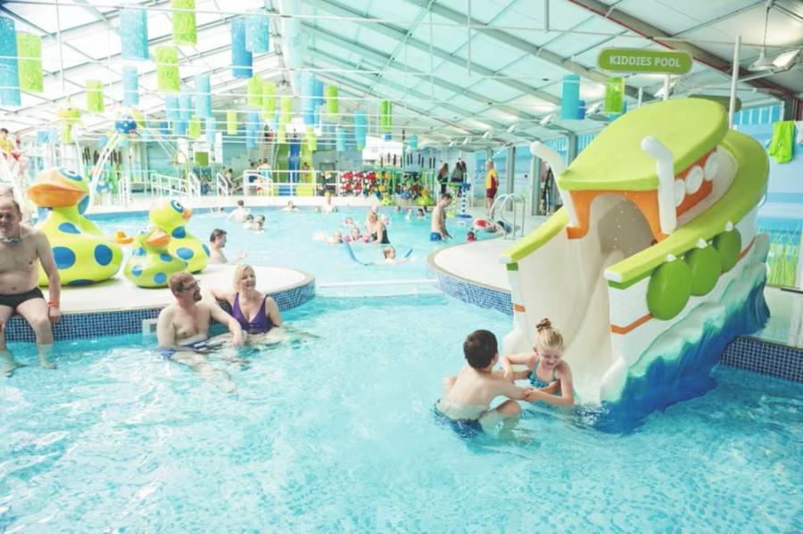 the indoor swimming pool complex at Thornwick caravan park in Yorkshire