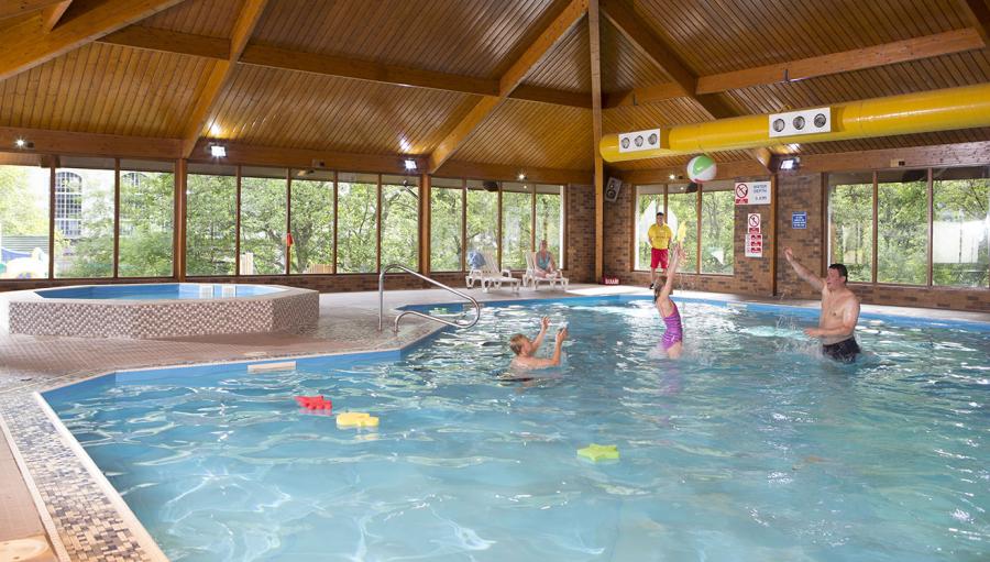 enjoying a swim at Tummel Valley Holiday Park