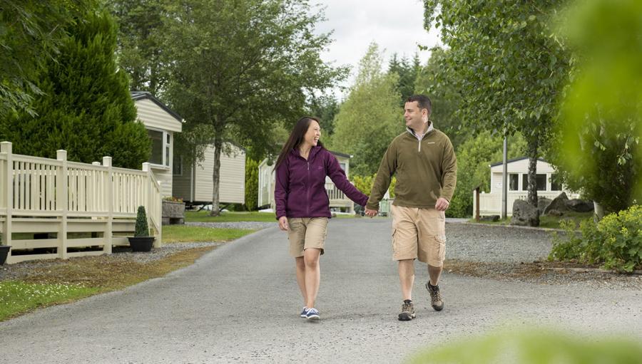 walking around the park at Tummel Valley Holiday Park