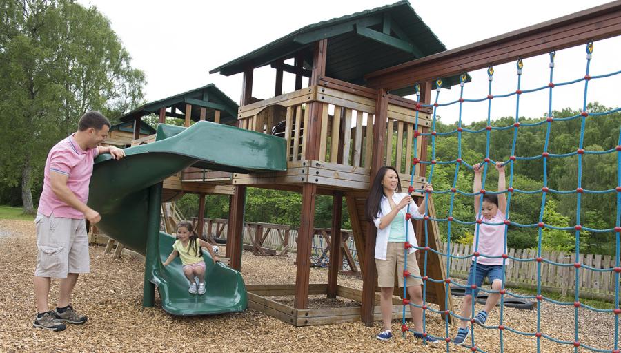 on the swing ropes at Tummel Valley Holiday Park