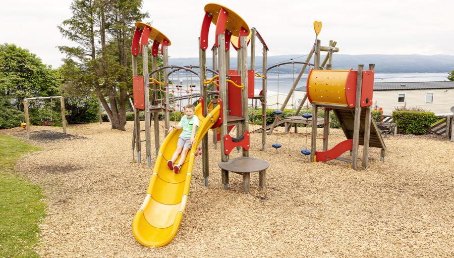 kids slides in the adventure playground