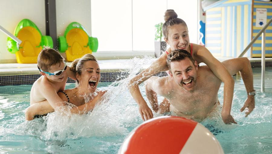 having fun in the pool on holiday in Renfrewshire