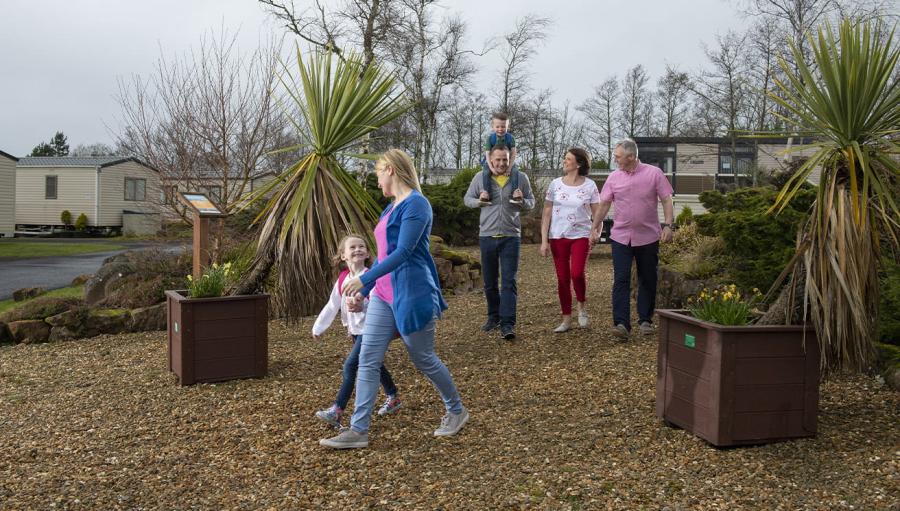 enjoying a stroll around Wemyss Bay Holiday Park 