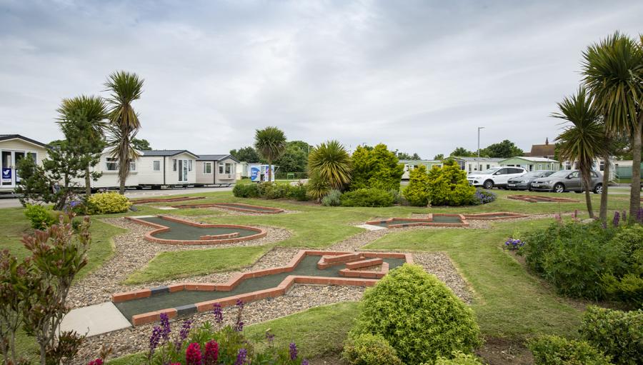 the crazy golf course at Withernsea Sands Holiday Park