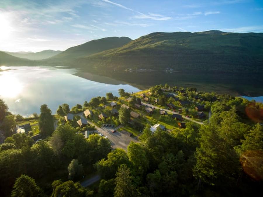 looking over the lodge park at Ardgartan Argyll in Scotland