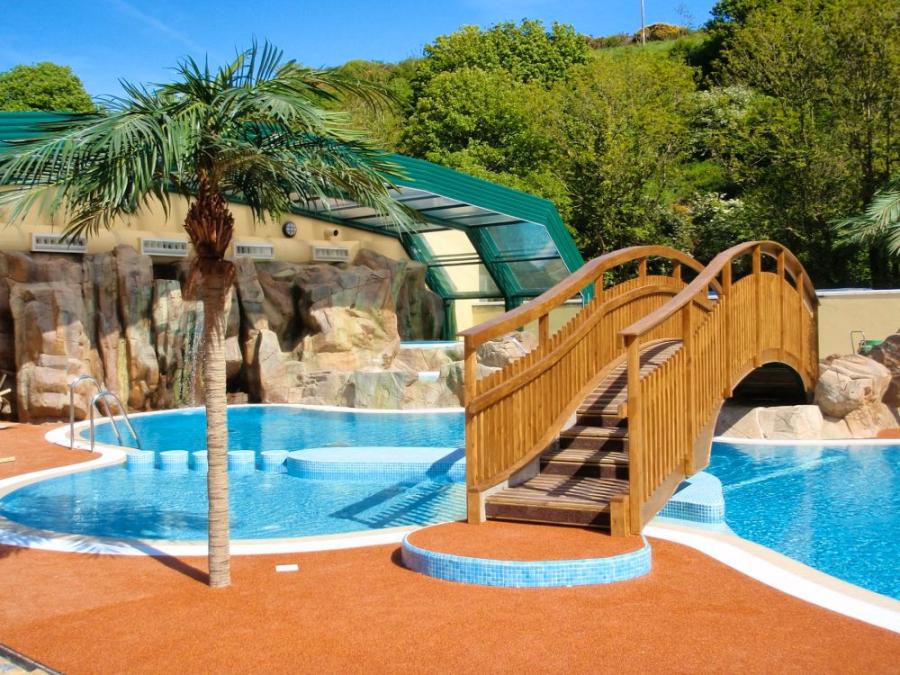 the amazing pool area at Cardigan Bay Holiday Park