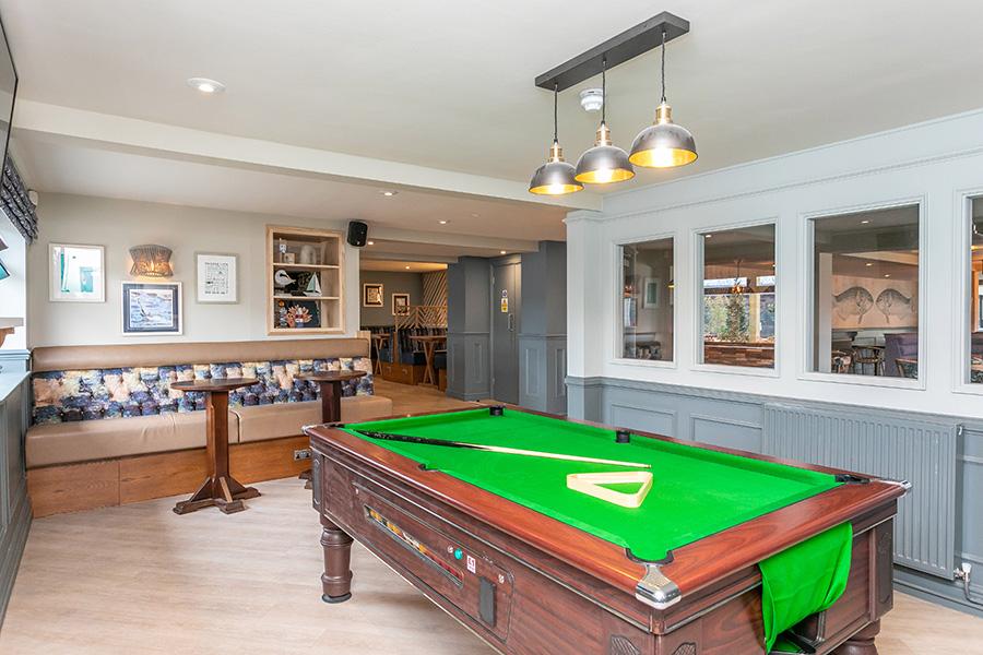 the pool table at Glendale holiday park