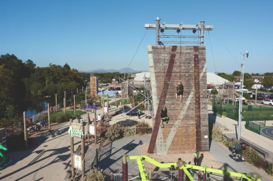 caravan parks in Wales, the adventure village at Hafan-Y-Mor Holiday Park