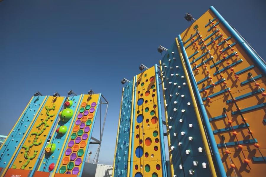 the amazing climbing wall at Kent Coast Holiday Park